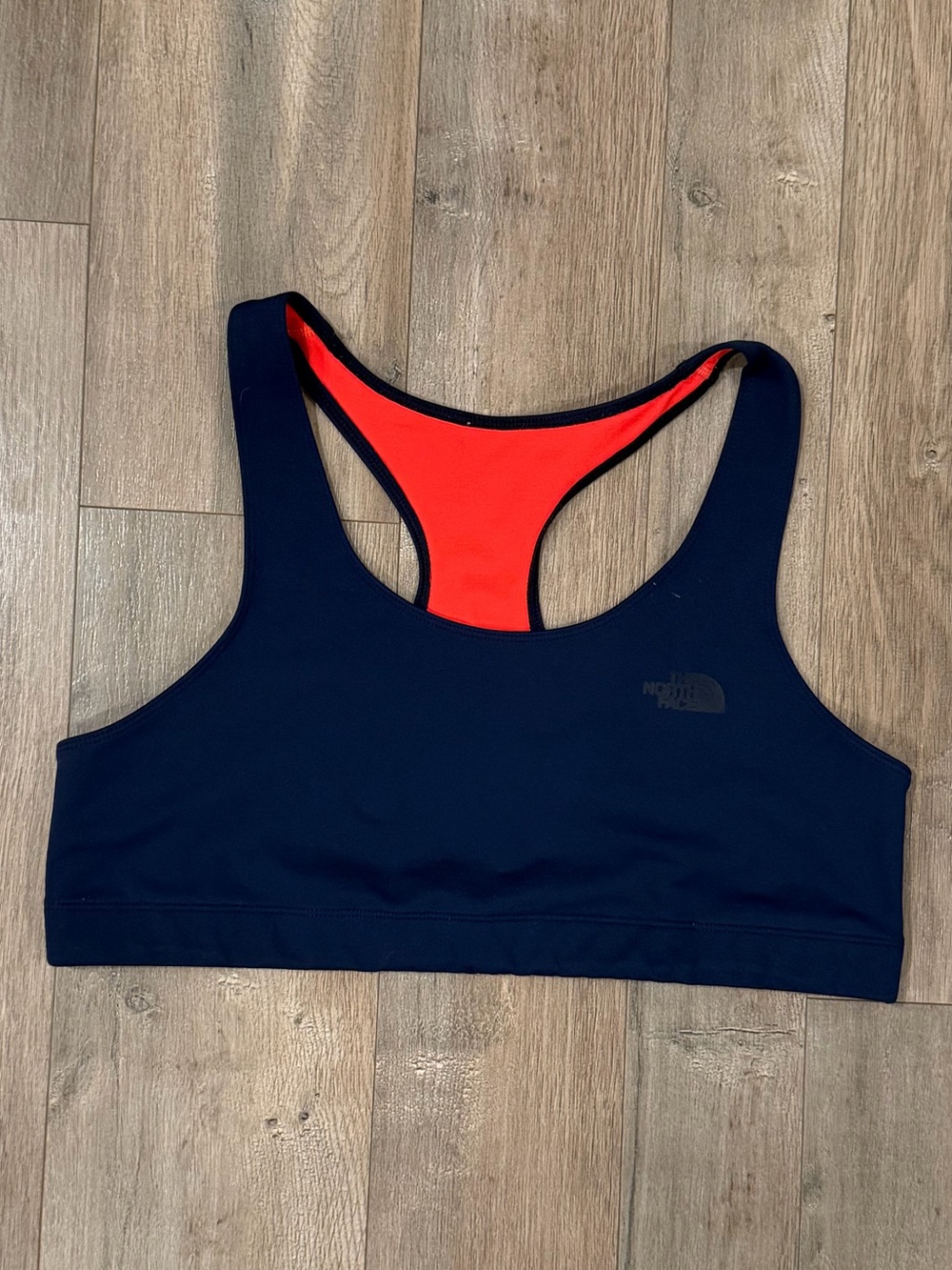 The North Face Navy Sports Bra with Red Contrast Racerback